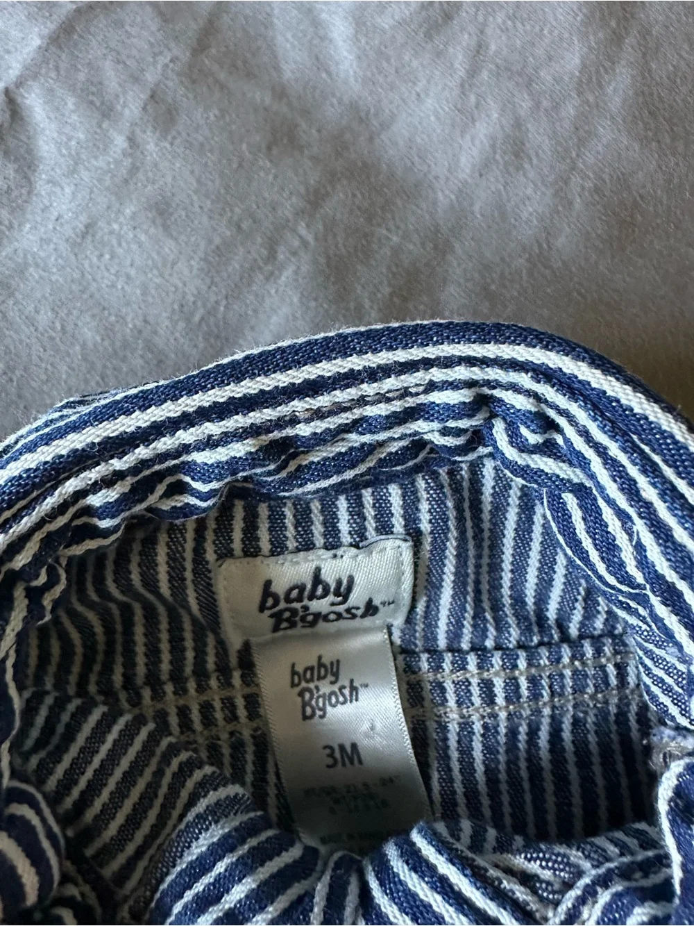 OshKosh B'gosh Navy & White Striped Baby Romper